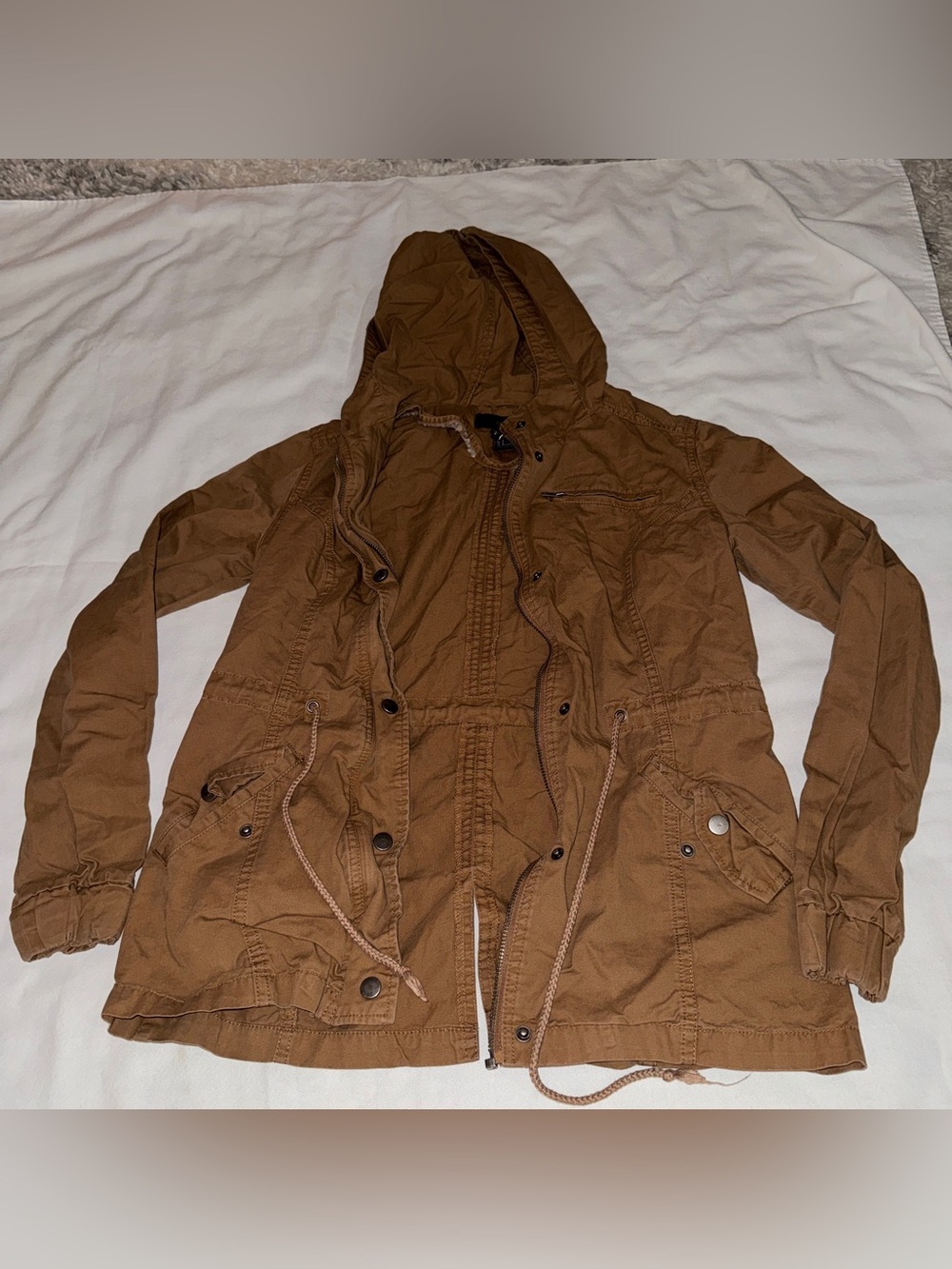Forever 21 Women’s Hooded Utility Jacket - Brown